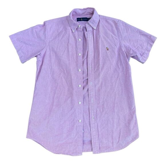 Ralph Lauren Men's Classic-fit Stripe Oxford Short Sleeve Shirt Size Small - Picture 2 of 6